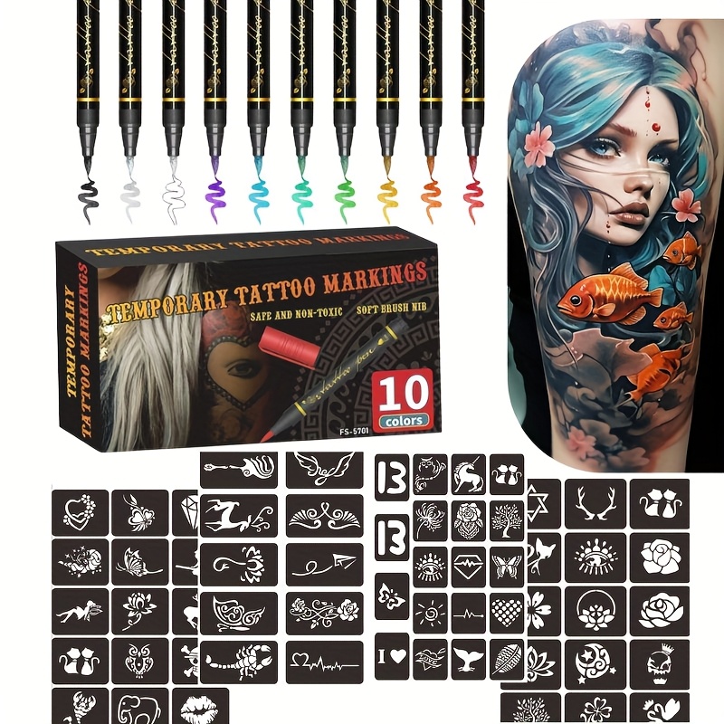 Metallic Paint Set - Набор временных татуировочных маркеров с 10