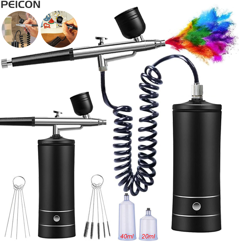 Airbrush Compressor Kit - Аэрограф с компрессором Портативный аэрограф для
