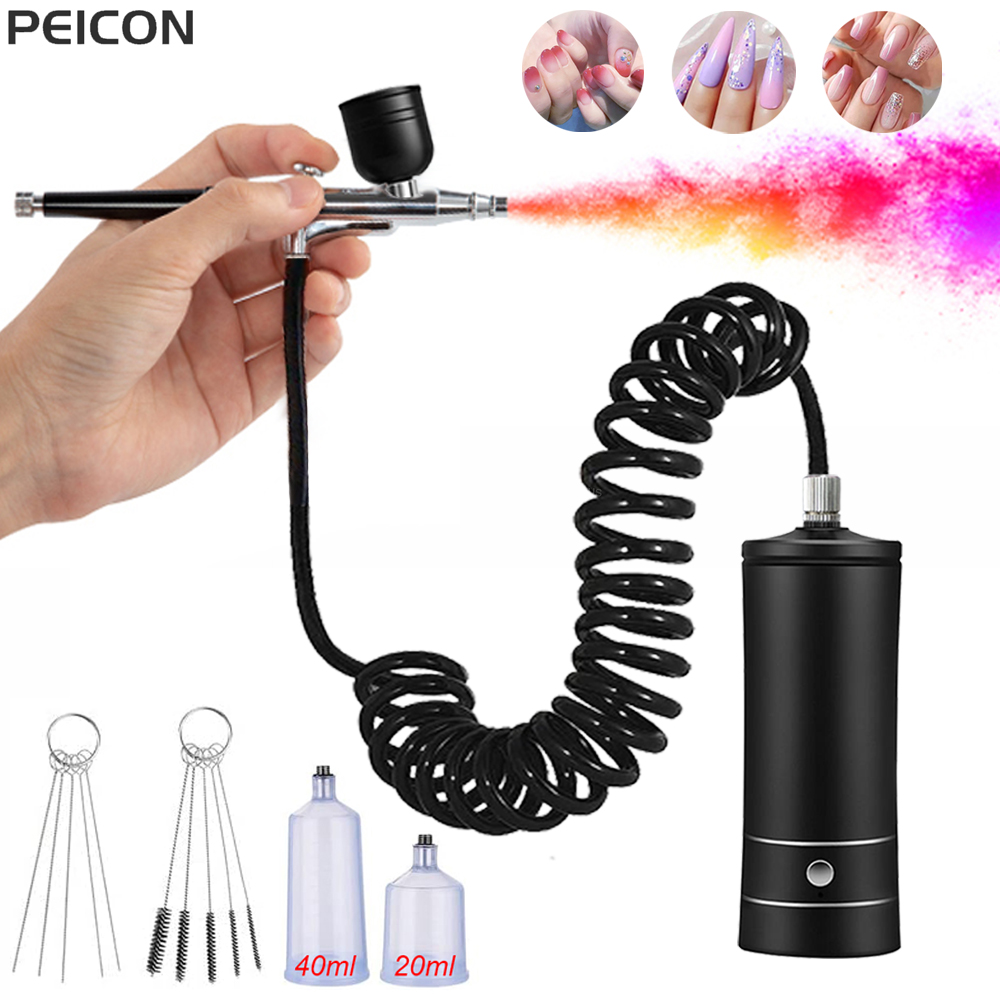 Airbrush Compressor Kit - Аэрограф для ногтей с компрессором Портативный