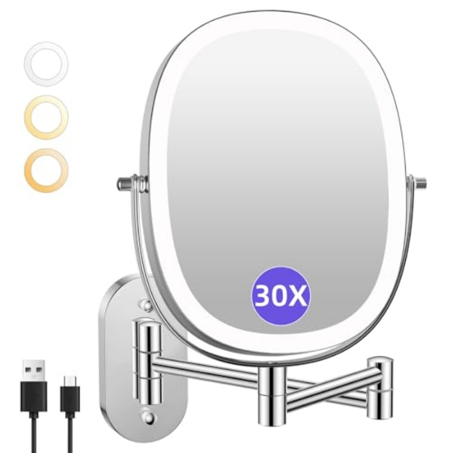 Настенное зеркало для макияжа  - Magnifier With Light review and price