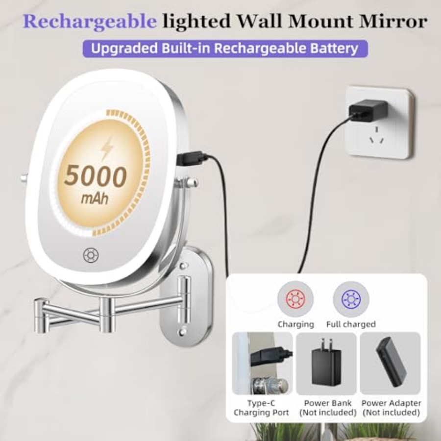 Настенное зеркало для макияжа  - Magnifier With Light review and price