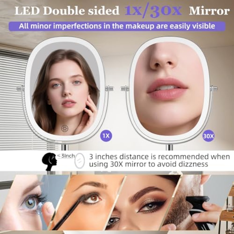 Настенное зеркало для макияжа  - Magnifier With Light review and price
