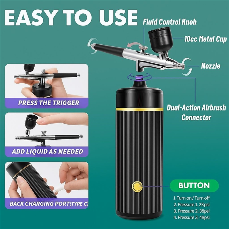 MOPHE-Беспроводной набор аэрог - Airbrush Compressor Kit review and price