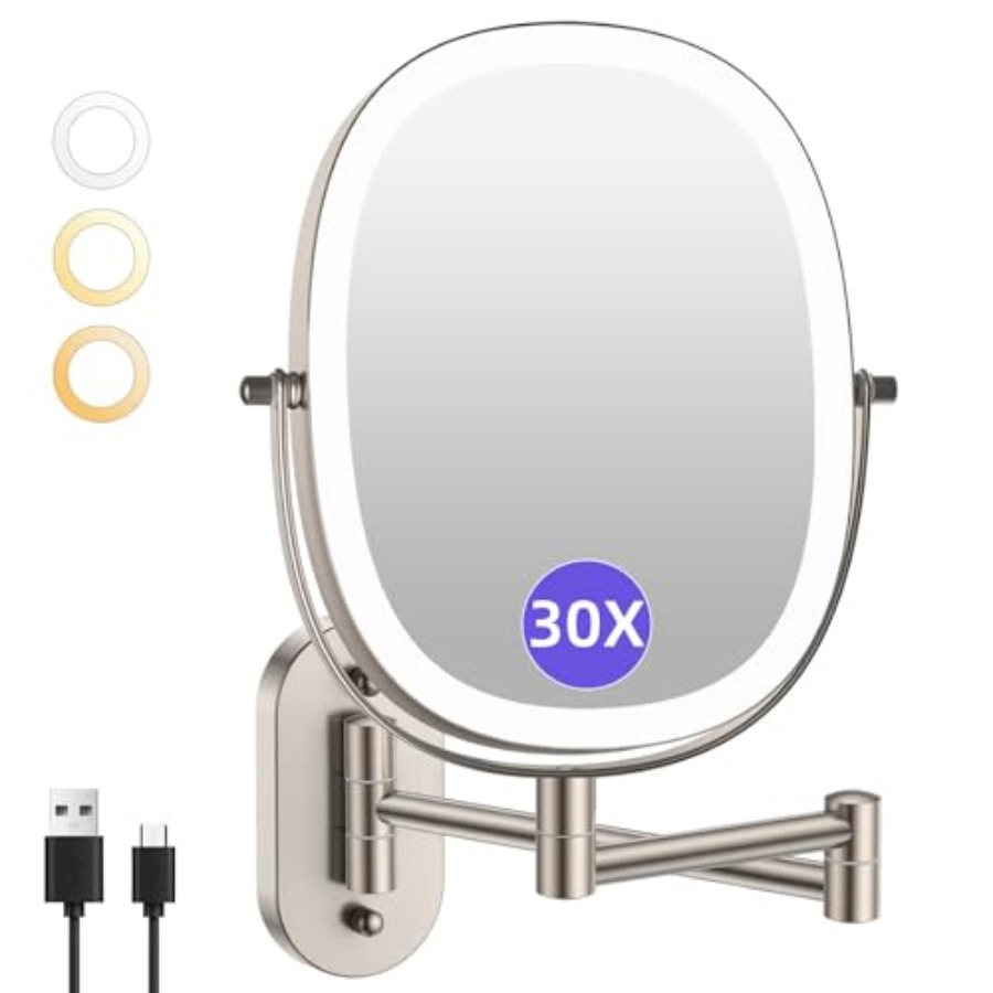 Настенное зеркало для макияжа  - Magnifier With Light review and price