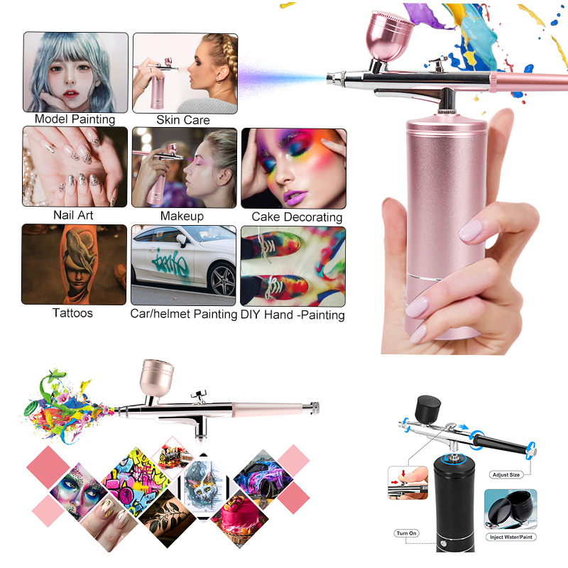 Портативный аэрограф для ногте - Airbrush Compressor Kit review and price