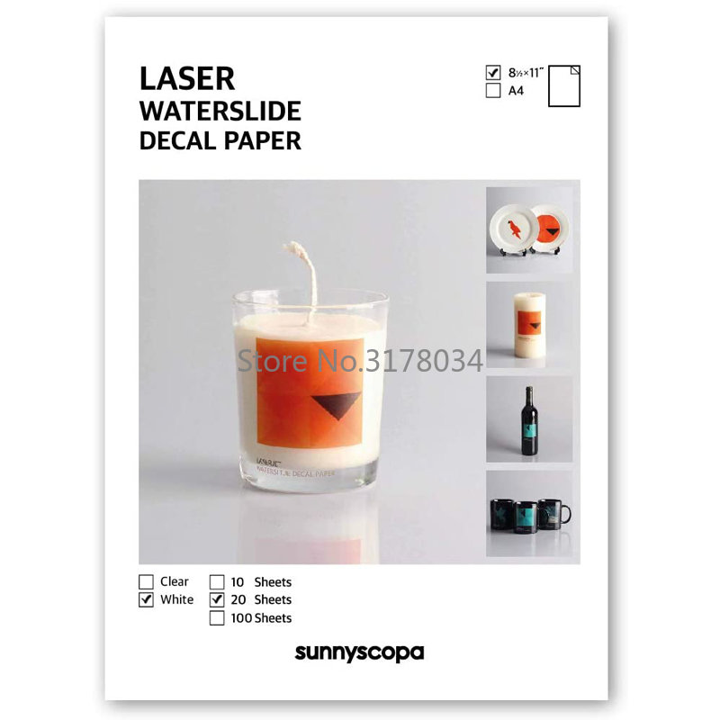 20 листов A4 белый цветной лаз - Waterslide Decal Paper review and price