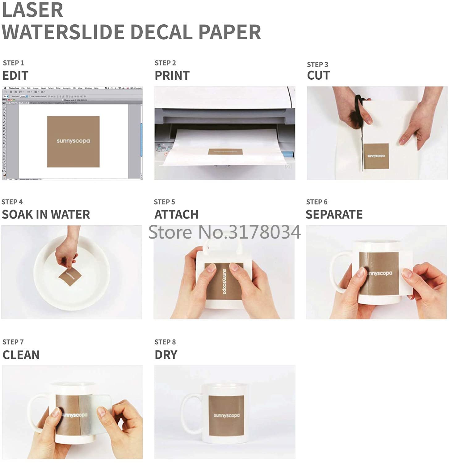 20 листов A4 белый цветной лаз - Waterslide Decal Paper review and price