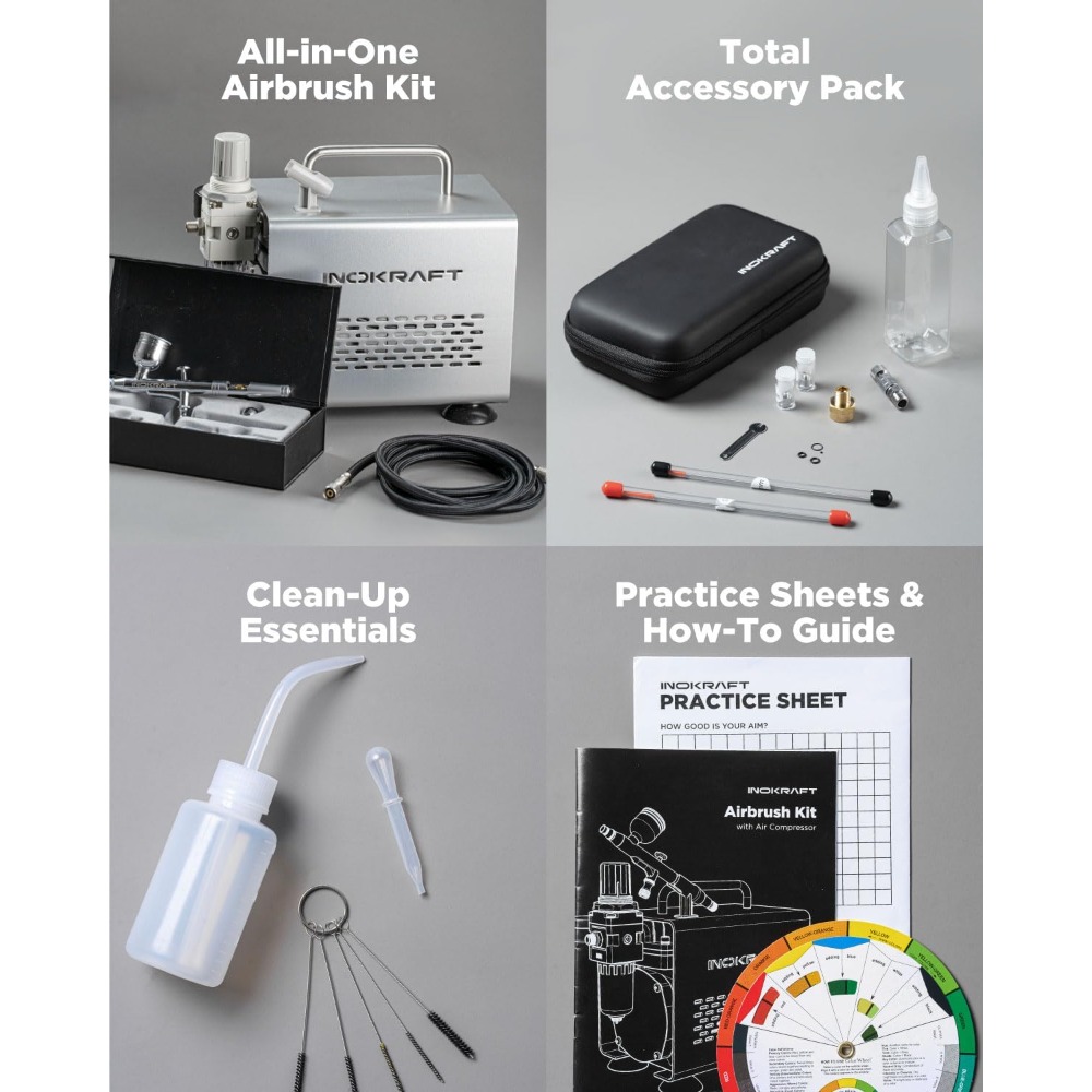 Комплект аэрографа с воздушным - Airbrush Compressor Kit review and price