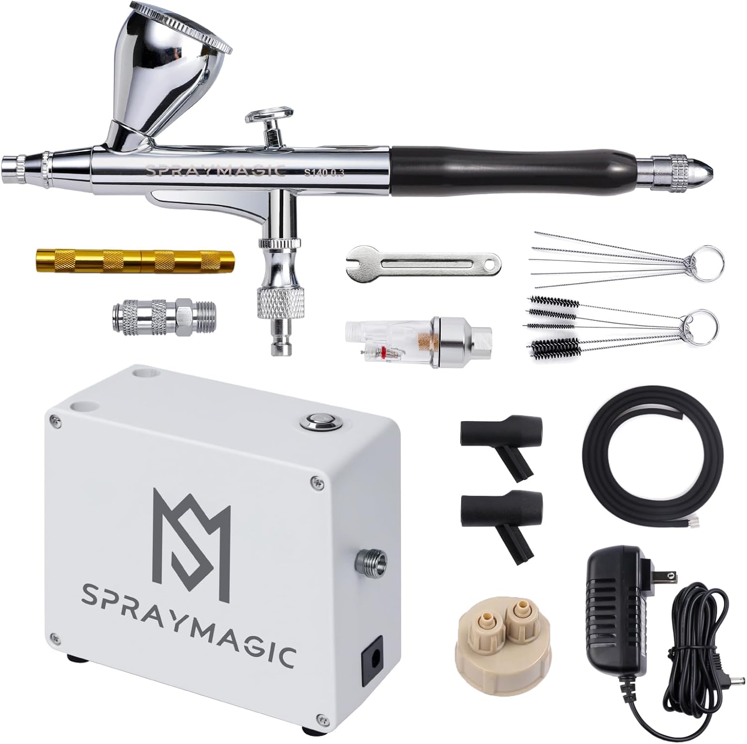 Набор аэрографов двойного дейс - Airbrush Compressor Kit review and price