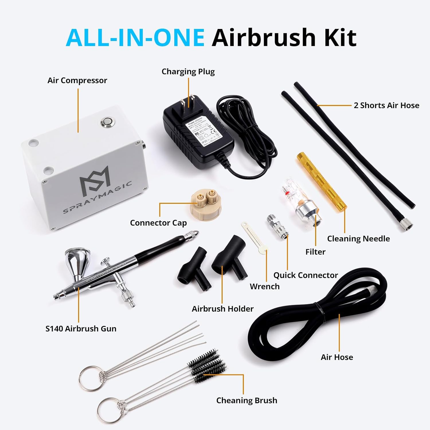 Набор аэрографов двойного дейс - Airbrush Compressor Kit review and price