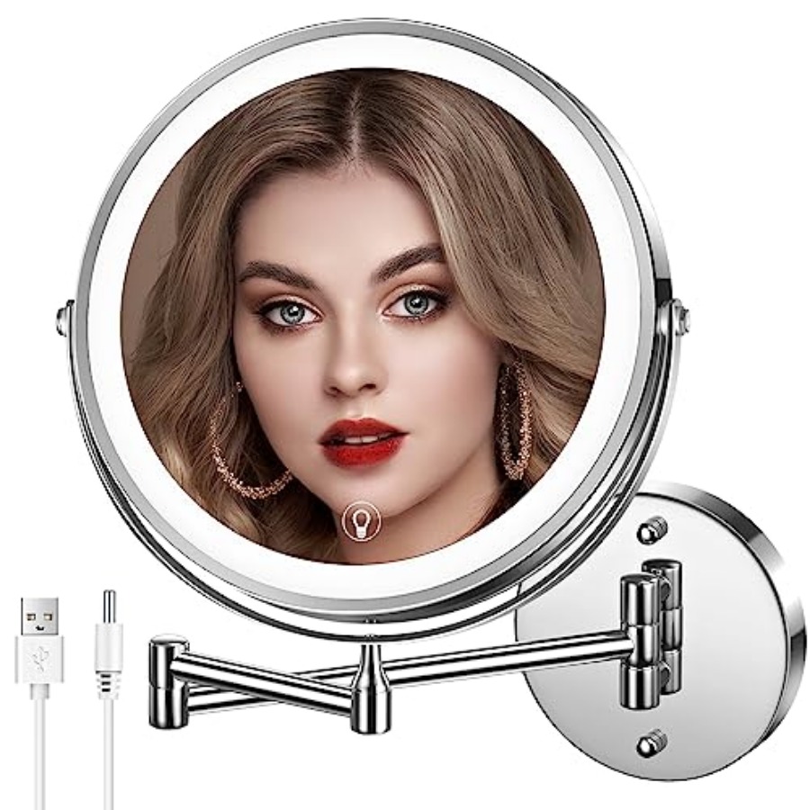 Настенное зеркало для макияжа  - Magnifier With Light review and price