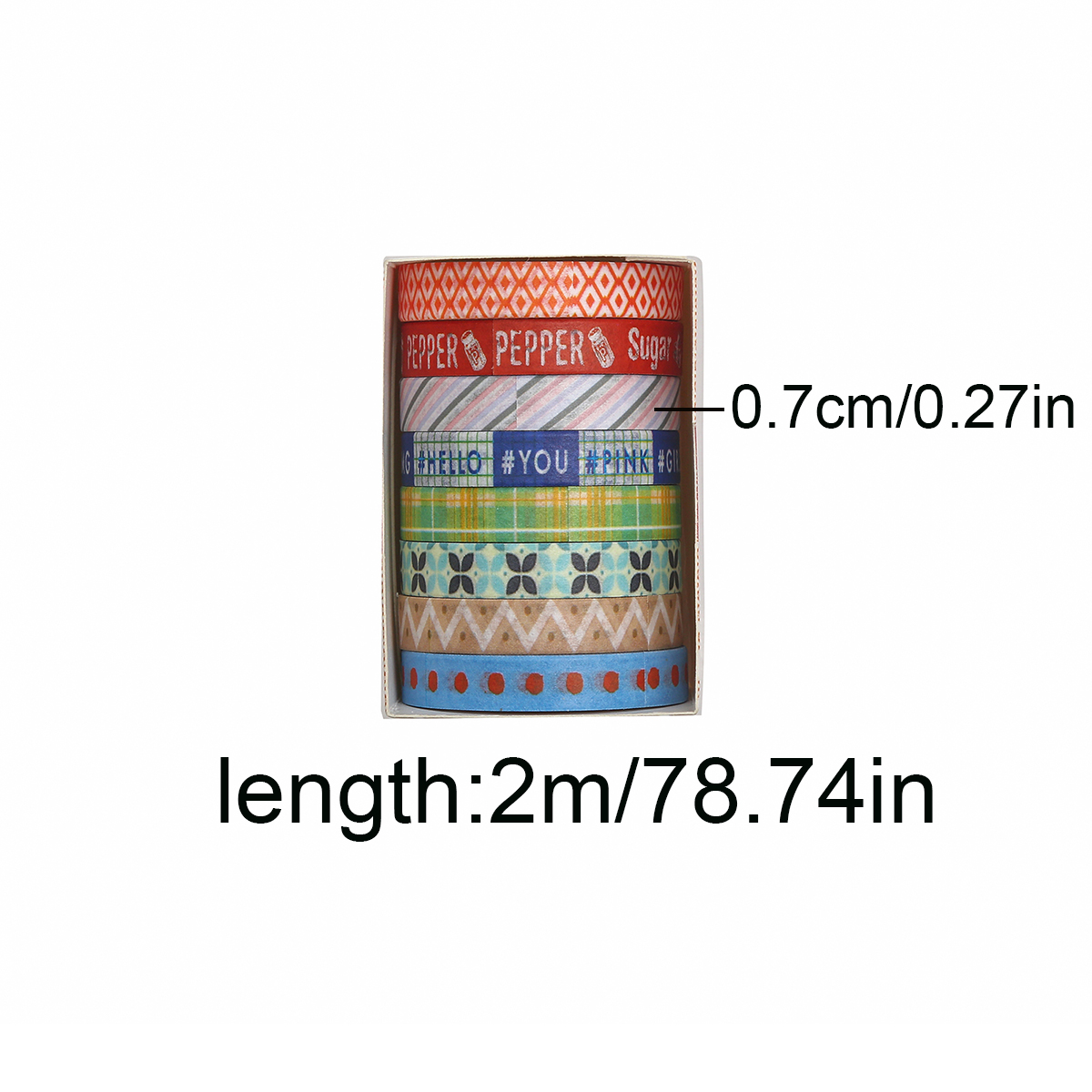 Набор из 8 рулонов цветной кле - Masking Tape Thin review and price