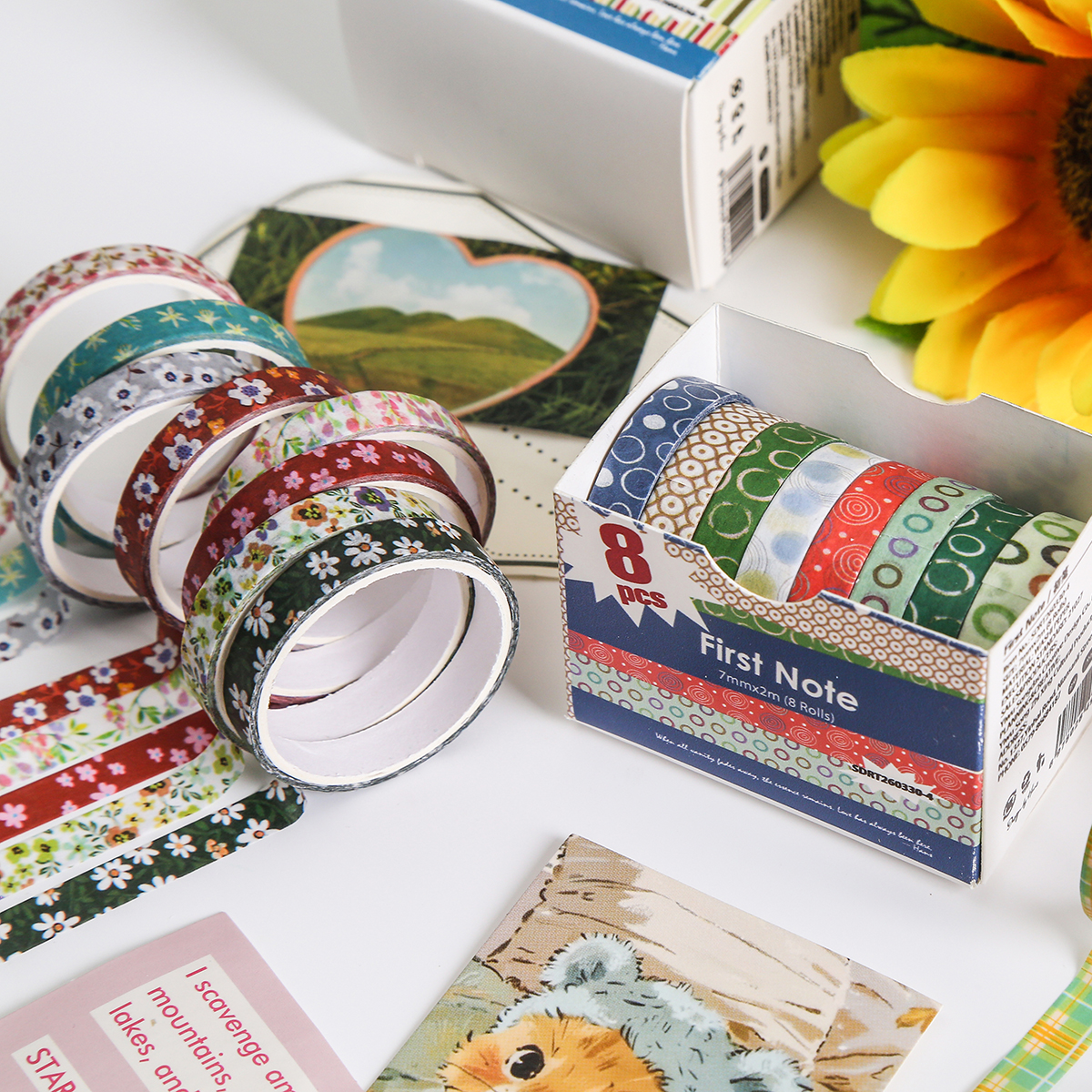 Набор из 8 рулонов цветной кле - Masking Tape Thin review and price