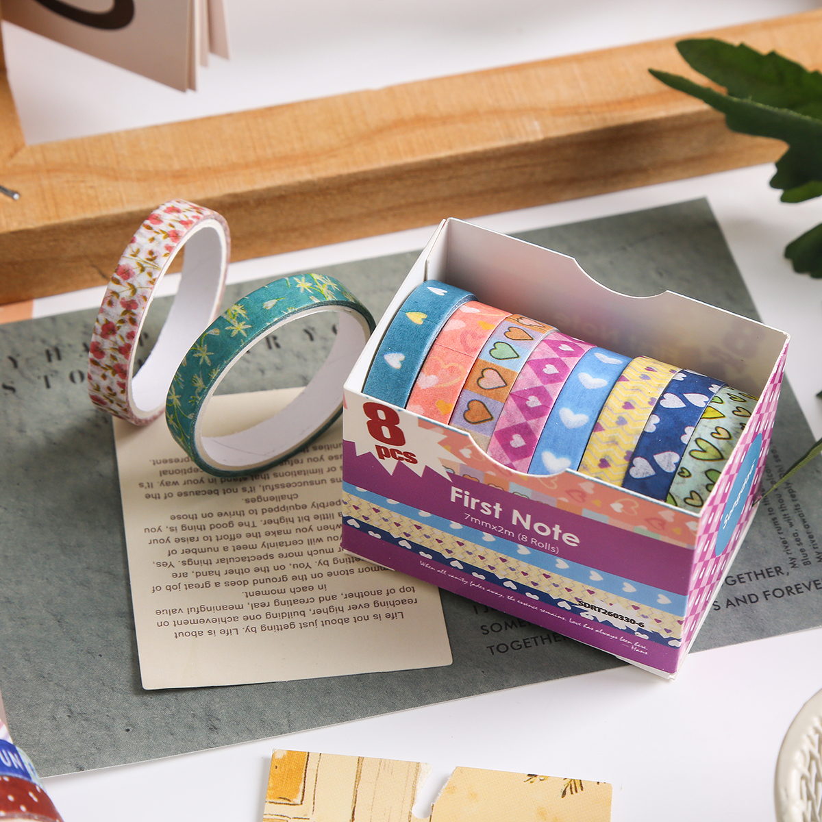 Набор из 8 рулонов цветной кле - Masking Tape Thin review and price