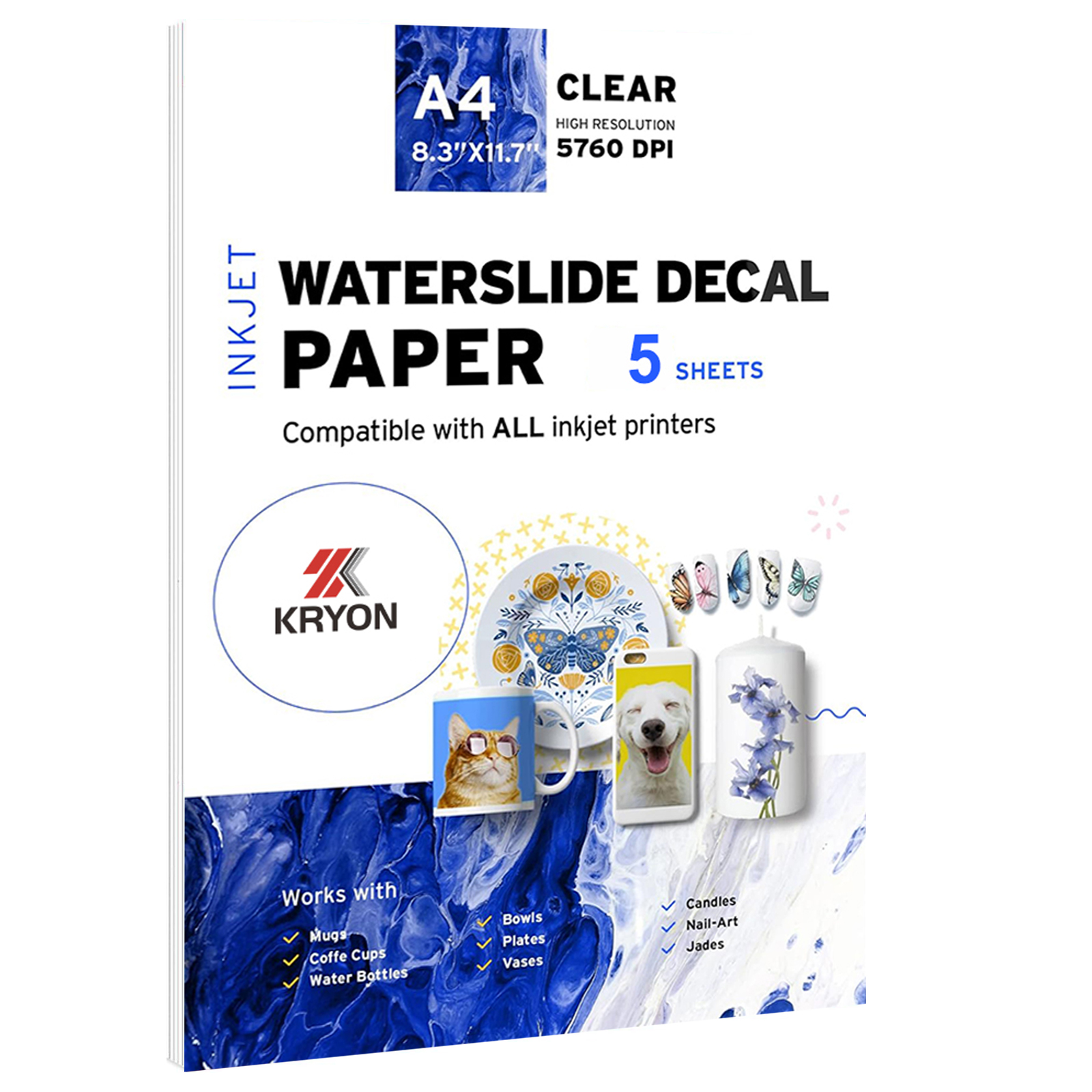 5 листов формата А4, бумажная  - Waterslide Decal Paper review and price