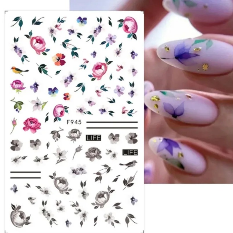 Красочные цветочные 3D наклейк - Waterslide Decal Paper review and price